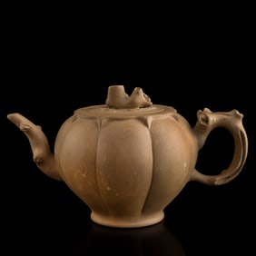 A Chinese duanni plum stump-shaped teapot, Republic period