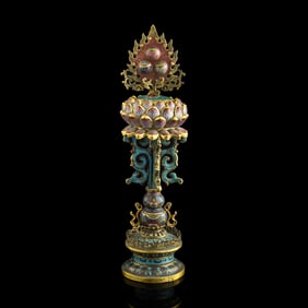 A Chinese cloisonné ‘Seven Buddhist Treasures’ vessel, Qianlong period, Qing dynasty
