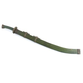 A Chinese ceremonial sword with shark skin scabbard, Qing dynasty
