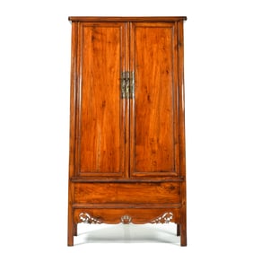 A Chinese Huanghuali Ming-style round-corner cabinet