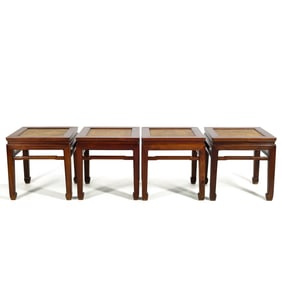 Four Chinese square Huanghuali stools