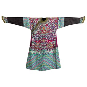 A Chinese purple-ground brocade dragon robe, early 19th century