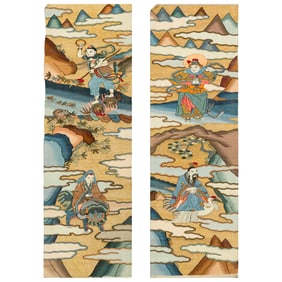 A pair of Chinese kesi panels, 19th century