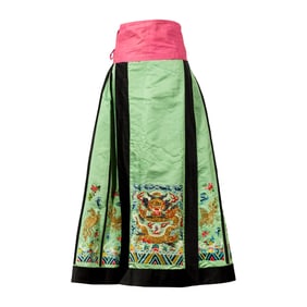 A Chinese embroidered 'dragon' skirt (Mamianqun), 19th century