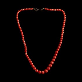 A Chinese coral necklace