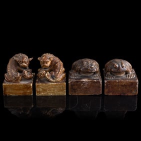 Four Chinese assorted seals, Qing dynasty/Republic period
