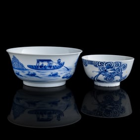 Two Vietnamese blue and white bowls, 19th century