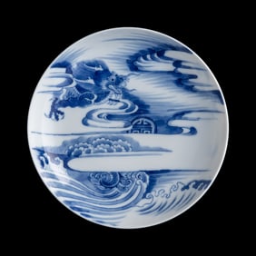 A Vietnamese blue and white 'dragon' plate, 19th century