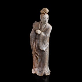 A Chinese Shiwan-kiln court lady, by Pan Yushu (Chinese, 1889-1936), Republic period