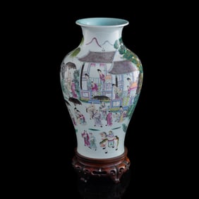 A Chinese famille rose 'Children at Play' vase, late 19th century