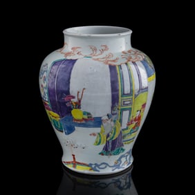 A Chinese famille rose 'figural' jar, late 19th century