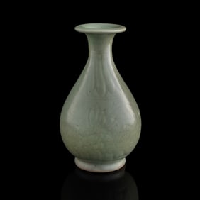 A Chinese Longquan celadon 'yuhuchun' vase, Ming dynasty