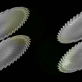 Two Chinese Longquan celadon chargers, Ming dynasty: Two Chinese Longquan celadon chargers Ming dynasty H: 2 7/8, Dia: 13 in. (H: 7.30, Dia: 33.02 cm.) (largest) Private collection, San Diego, California.