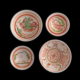 Four Chinese Cizhou-kiln bowls, Ming dynasty
