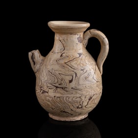 A Chinese marble-glazed ewer, Song dynasty