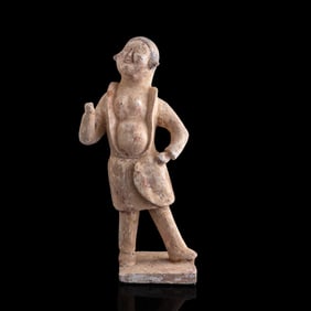 A Chinese pottery figure, Tang dynasty