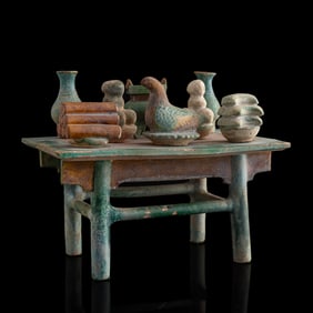 A Chinese sancai offering table, Ming dynasty