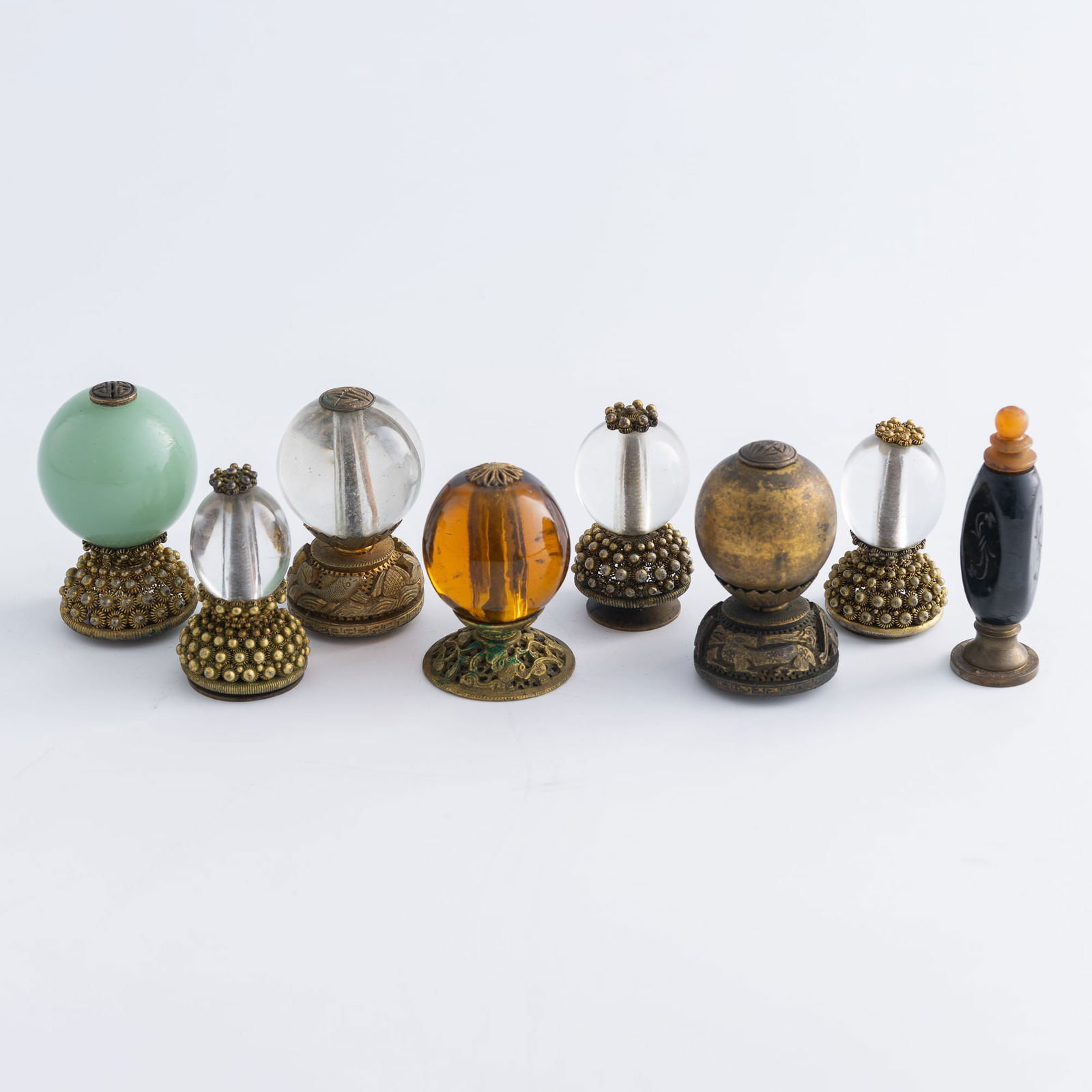 Eight Chinese hat finials, Qing dynasty (1 of 9)