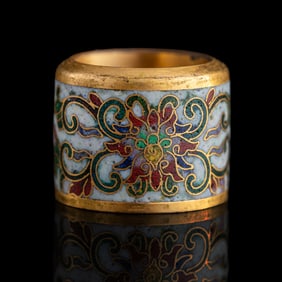 A Chinese cloisonné 'scrolling lotus' archer's ring, 18th/19th century