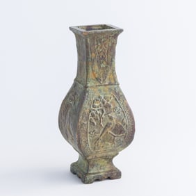 A Chinese bronze 'flower and bird' vase, Ming dynasty