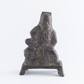 A Chinese bronze figure of a general, Ming dynasty