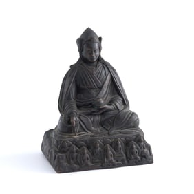 A Chinese bronze figure of Padmasambhava, 18th century