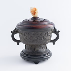 A Chinese bronze gui-form censer, Ming dynasty