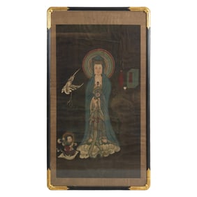 A Chinese painting of Guanyin, 19th century