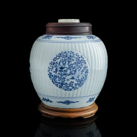 A Chinese blue and white jar, Kangxi period, Qing dynasty