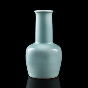 A Chinese Longquan vase with straight neck, possibly Song dynasty