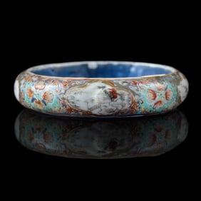 A Chinese famille rose porcelain bracelet, 19th century
