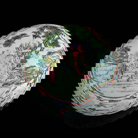 A Chinese famille rose 'figural' circular box, Republic period: A Chinese famille rose 'figural' circular box Republic period With four-character mark to underside. H: 4, Dia: 6 1/8 in. (H: 10.16, Dia: 15.56 cm.) Private collection, Pennsylvania.