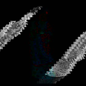 A Chinese famille rose court lady holding a vase, by Wan Tongshun, late 19th century: A Chinese famille rose court lady holding a vase by Wan Tongshun, late 19th century With "Wan Tongshun Zao" maker's mark to underside. H: 22 1/2, W: 8, D: 6 1/8 in. (H: 57.15, W: 20.32, D: 15.56 cm.)