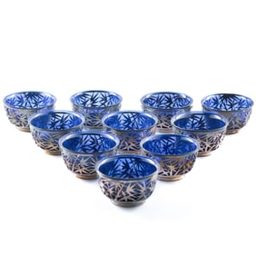 A set of ten Chinese Peking glass bowls, 19th century
