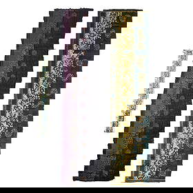 Three Chinese black-ground embroidered 'dragon' panels, 19th century: Three Chinese black-ground embroidered 'dragon' panels 19th century H: 24 3/4, W: 102 1/2 in. (H: 62.87, W: 260.35 cm. (largest)) From Mr. Freeman in Northeastern Utah, inherited from his grandparents