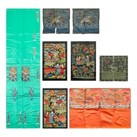 A group of Chinese embroideries, 19th century