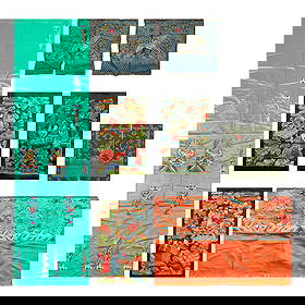 A group of Chinese embroideries, 19th century: A group of Chinese embroideries 19th century Comprising two panels with elements from dragon robes, three rank badges, and three floral embroideries. (8). H: 96, W: 29 3/8 in. (H: 243.84, W: 74.61 cm.