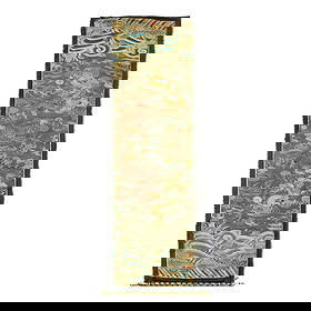 A Chinese apricot yellow-ground 'cloud and dragon' embroidery, 18th/19th century: A Chinese apricot yellow-ground 'cloud and dragon' embroidery 18th/19th century H: 57 7/8, W: 15 1/8 in. (H: 147, W: 38.42 cm.) From Mr. Lang, Denver, Colorado.