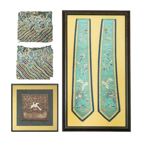 Four Chinese embroideries, 19th century