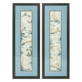 A pair of Chinese embroidered sleeves, 19th century