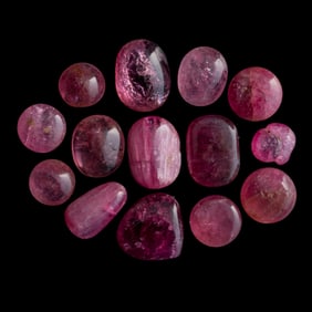 A group of fourteen pink tourmalines, 18th/19th century