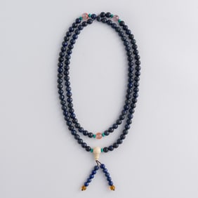 A strand of Chinese lapis beads