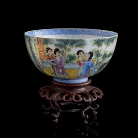 A Chinese egg-shell famille rose bowl, Republic period