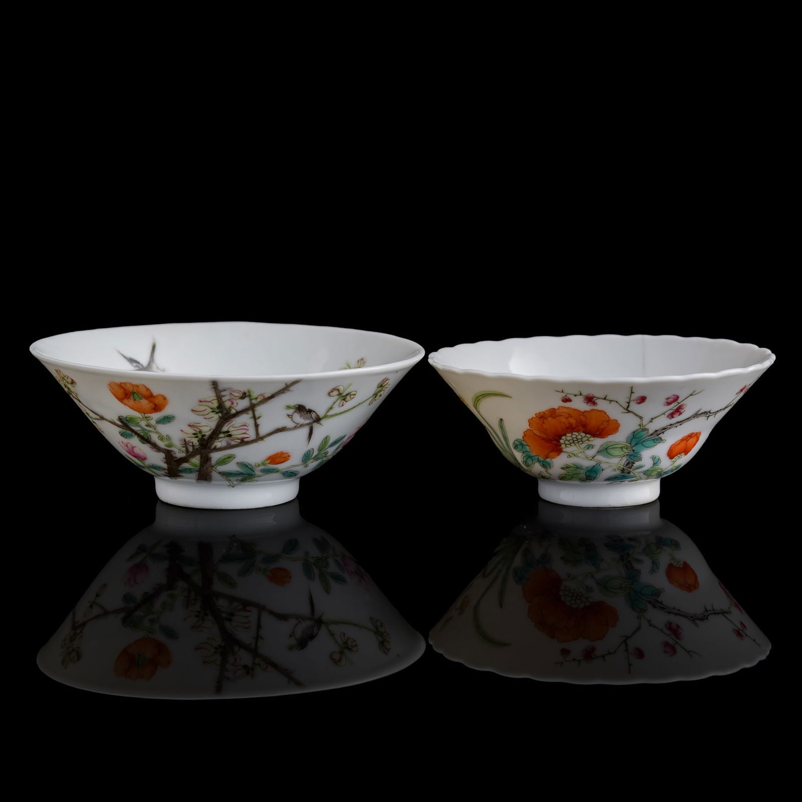 Two small Chinese famille rose 'floral' bowls, Republic period (1 of 12)