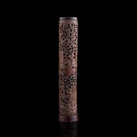 A Chinese carved bamboo incense tube, early 19th century