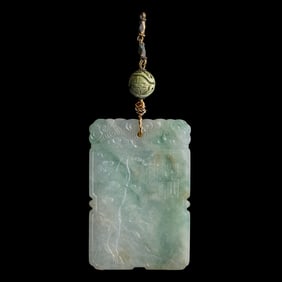 A Chinese jadeite 'figural' plaque, 19th century