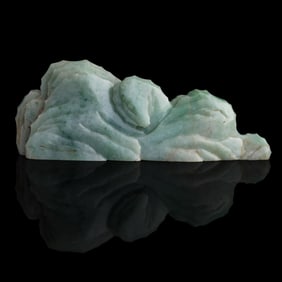 A Chinese jadeite brush rest, 19th century