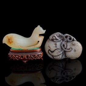 Two Chinese jade carvings, 19th century