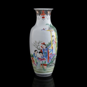 A Chinese famille rose 'figural' vase, Republic period