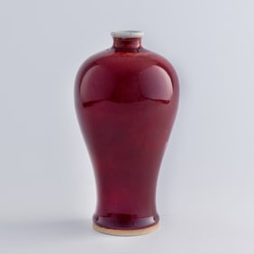 A Chinese red-glazed meiping vase, 19th century